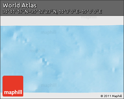 Physical 3D Map of the Area around 34° 56' 49" N, 14° 31' 30" E