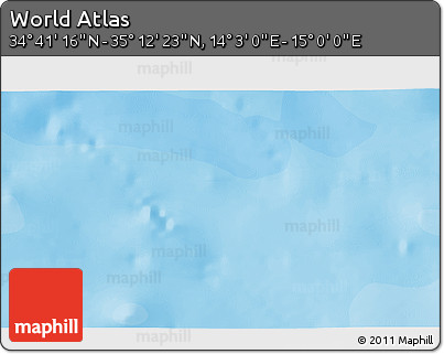 Political 3D Map of the Area around 34° 56' 49" N, 14° 31' 30" E