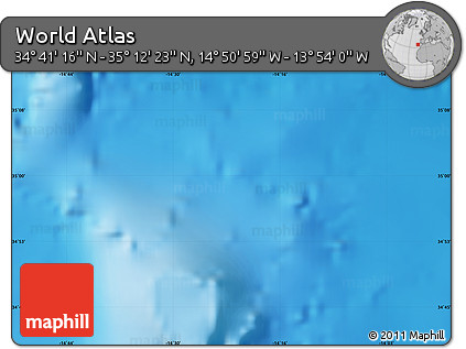 Physical Map of the Area around 34° 56' 49" N, 14° 22' 30" W