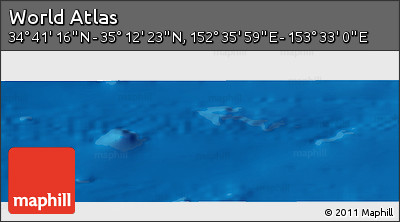 Physical Panoramic Map of the Area around 34° 56' 49" N, 153° 4' 29" E