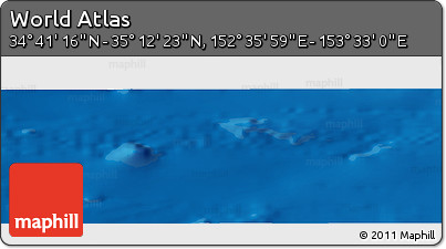 Physical Panoramic Map of the Area around 34° 56' 49" N, 153° 4' 29" E