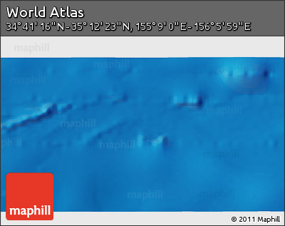 Physical 3D Map of the Area around 34° 56' 49" N, 155° 37' 30" E
