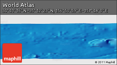 Physical Panoramic Map of the Area around 34° 56' 49" N, 157° 19' 29" E