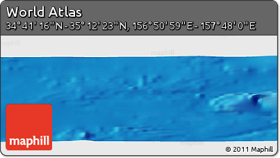 Physical Panoramic Map of the Area around 34° 56' 49" N, 157° 19' 29" E