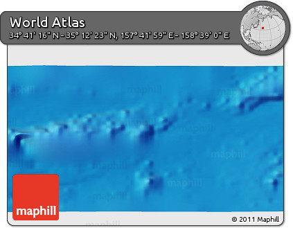 Physical 3D Map of the Area around 34° 56' 49" N, 158° 10' 30" E