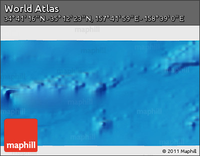 Physical 3D Map of the Area around 34° 56' 49" N, 158° 10' 30" E