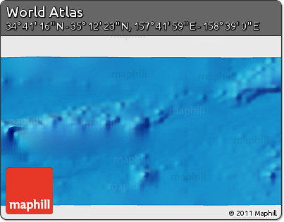 Physical 3D Map of the Area around 34° 56' 49" N, 158° 10' 30" E