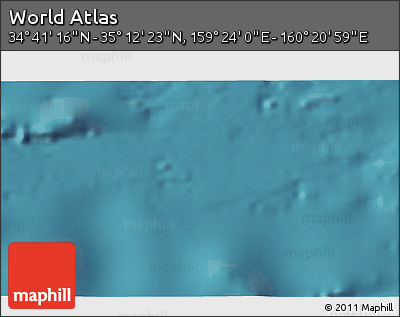 Satellite 3D Map of the Area around 34° 56' 49" N, 159° 52' 30" E