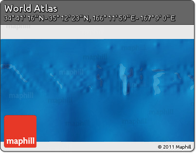 Shaded Relief 3D Map of the Area around 34° 56' 49" N, 166° 40' 30" E
