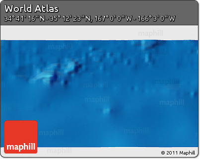 Physical 3D Map of the Area around 34° 56' 49" N, 166° 31' 30" W