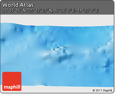 Physical 3D Map of the Area around 34° 56' 49" N, 17° 4' 30" E