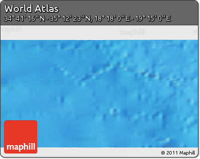 Physical 3D Map of the Area around 34° 56' 49" N, 18° 46' 29" E