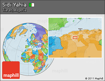 Political Location Map of Sidi Yahia