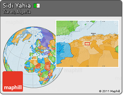 Political Location Map of Sidi Yahia