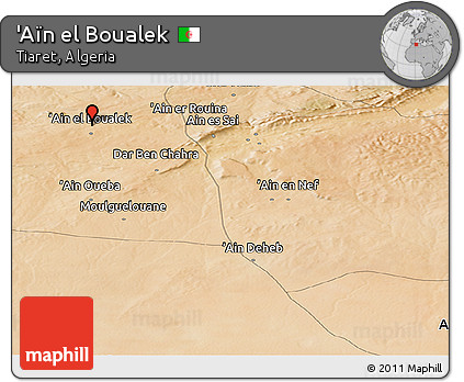Satellite Panoramic Map of 'Aïn El Boualek