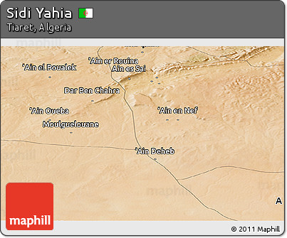 Satellite Panoramic Map of Sidi Yahia