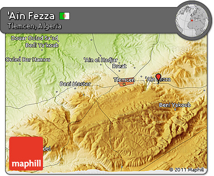 Physical 3D Map of 'Aïn Fezza