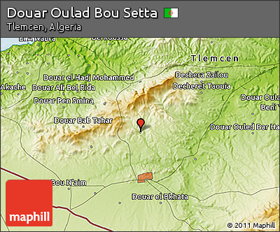 Physical 3D Map of Douar Oulad Bou Setta