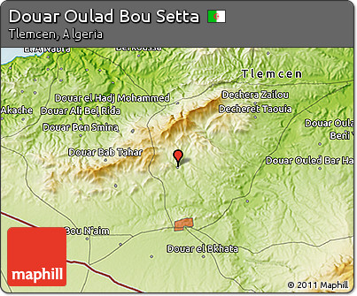 Physical 3D Map of Douar Oulad Bou Setta