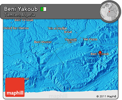 Political 3D Map of Beni Yakoub