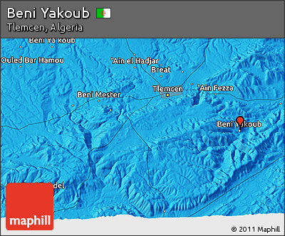 Political 3D Map of Beni Yakoub