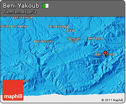 Political 3D Map of Beni Yakoub