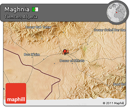 Satellite 3D Map of Maghnia