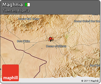 Satellite 3D Map of Maghnia