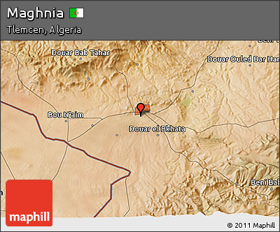 Satellite 3D Map of Maghnia
