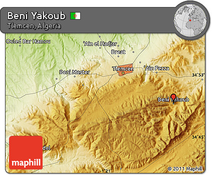 Physical Map of Beni Yakoub