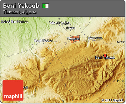 Physical Map of Beni Yakoub