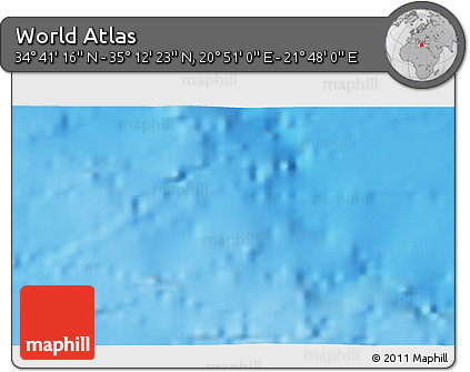 Physical 3D Map of the Area around 34° 56' 49" N, 21° 19' 30" E