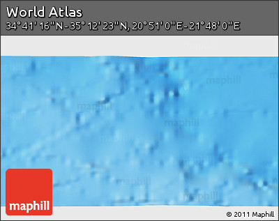 Physical 3D Map of the Area around 34° 56' 49" N, 21° 19' 30" E