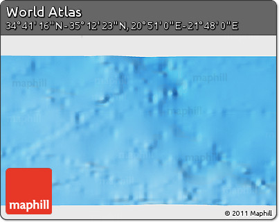 Physical 3D Map of the Area around 34° 56' 49" N, 21° 19' 30" E