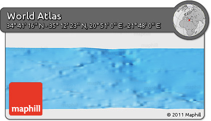 Physical Panoramic Map of the Area around 34° 56' 49" N, 21° 19' 30" E