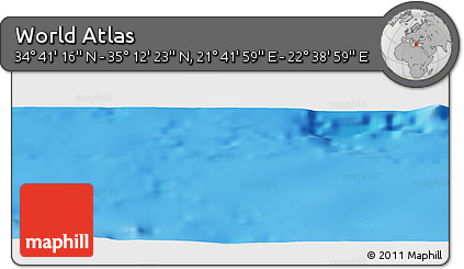 Physical Panoramic Map of the Area around 34° 56' 49" N, 22° 10' 29" E