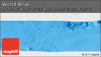 Physical Panoramic Map of the Area around 34° 56' 49" N, 22° 10' 29" E