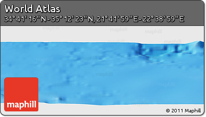 Physical Panoramic Map of the Area around 34° 56' 49" N, 22° 10' 29" E