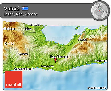 Physical 3D Map of Vaïniá