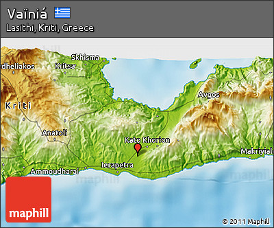 Physical 3D Map of Vaïniá