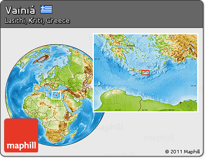 Physical Location Map of Vaïniá