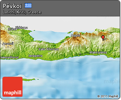 Physical Panoramic Map of Pévkoi