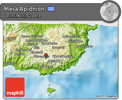 Physical 3D Map of Mésa Apídhion