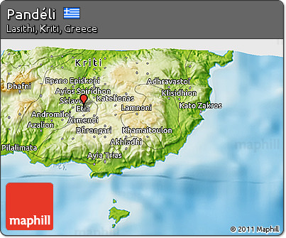 Physical 3D Map of Pandéli