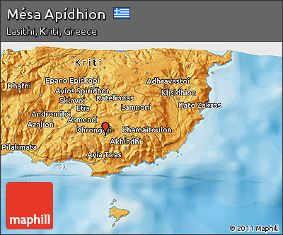 Political 3D Map of Mésa Apídhion