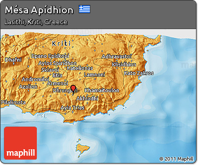 Political 3D Map of Mésa Apídhion