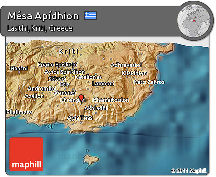 Satellite 3D Map of Mésa Apídhion
