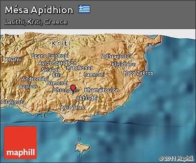 Satellite 3D Map of Mésa Apídhion