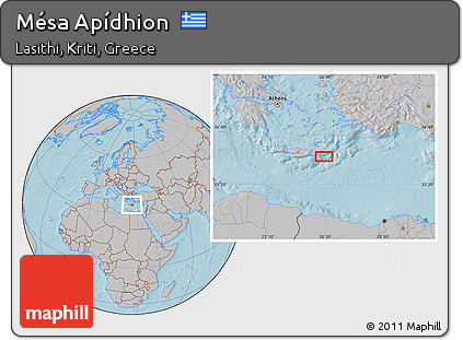 Gray Location Map of Mésa Apídhion, hill shading