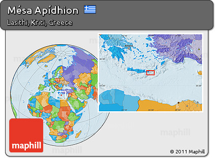 Political Location Map of Mésa Apídhion